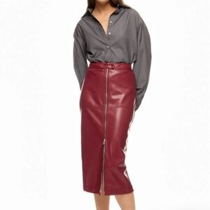 SIMKHAI Bianca Midi Skirt Red